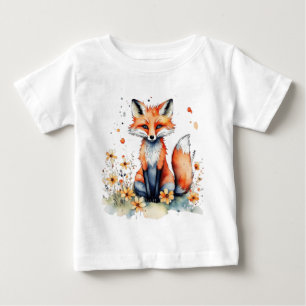 Cute floral fox Baby T-Shirt