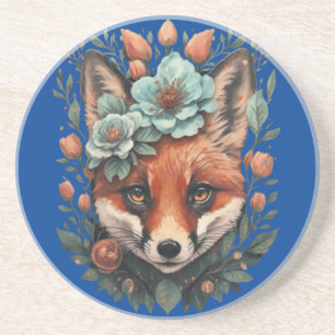 Cute floral fox coaster