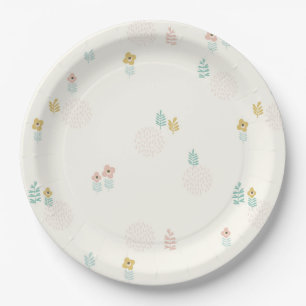 Cute Floral Garden Cartoon 1st Birthday Party  Paper Plate
