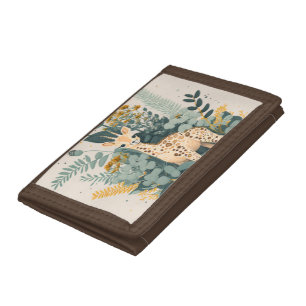 Cute floral giraffe   trifold wallet