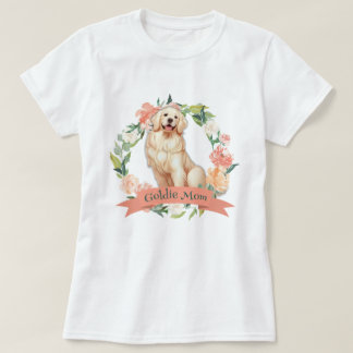 Cute Floral Golden Retriever Mum T-Shirt