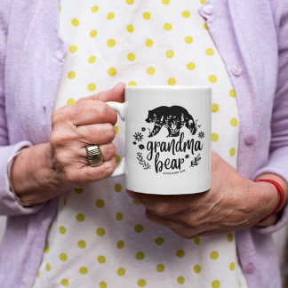 Cute Floral Grandma Bear | Gift for Grandma Coffee Mug