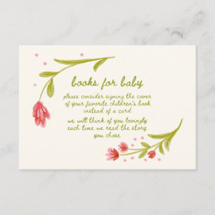 Cute Floral Handwritten Books for Baby Enclosure Card
