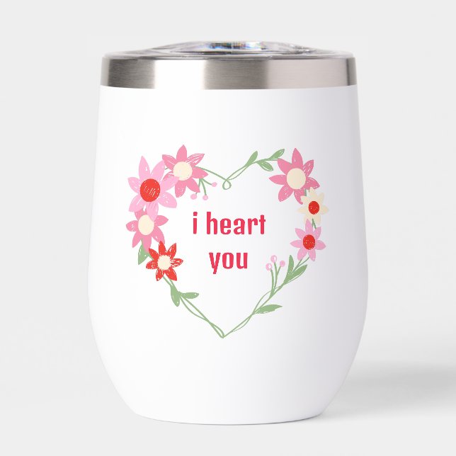 Cute floral heart Valentine's day quote  (Front)