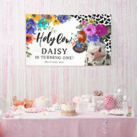 Cute Floral Holy Cow Kids Birthday Party