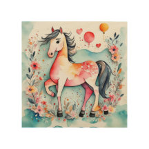 Cute floral horse