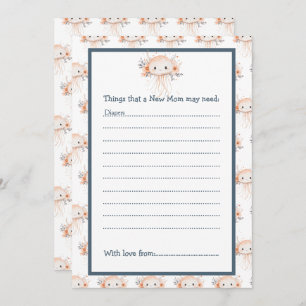 Cute Floral Jellyfish Baby Shower Invitation