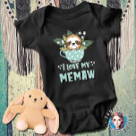 Cute Floral Kawaii Racoon I Love My Memaw Baby Bodysuit<br><div class="desc">Looking for a cute and unique gift for your granddaughter or grandson? This "Cute Floral Kawaii Racoon I Love My Memaw Baby Bodysuit" is perfect! It's a great gift for a birthday,  Mother's Day,  or any other special occasion.</div>