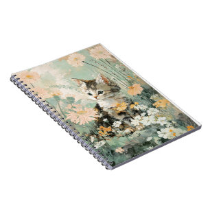 Cute Floral Kitten Notebook