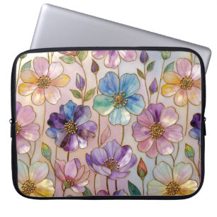 Cute Floral Laptop Sleeve Pastel Flower Case