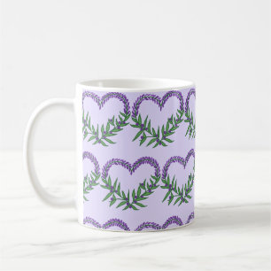 Cute Floral Lavender Heart Coffee Mug