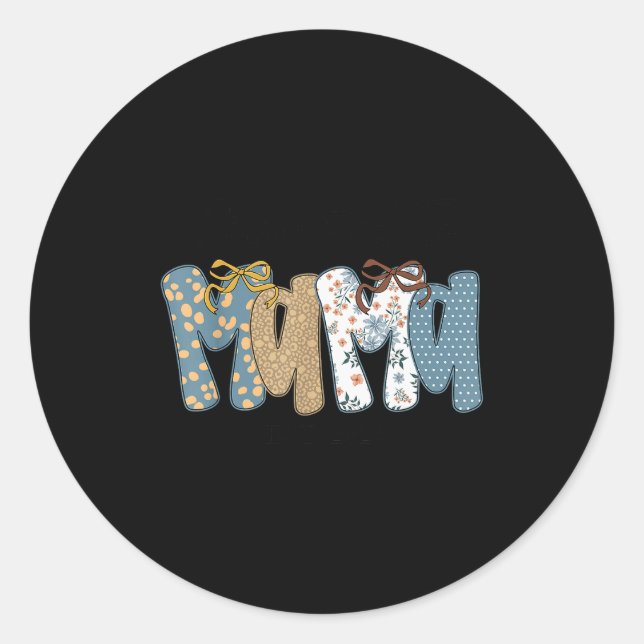 Cute Floral Leopard Coquette Fall Promoted To Mama Classic Round Sticker (Front)