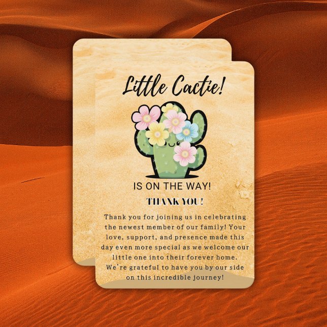 Cute Floral Little Cuctie Kawaii Baby Shower Thank You Card (Creator Uploaded)