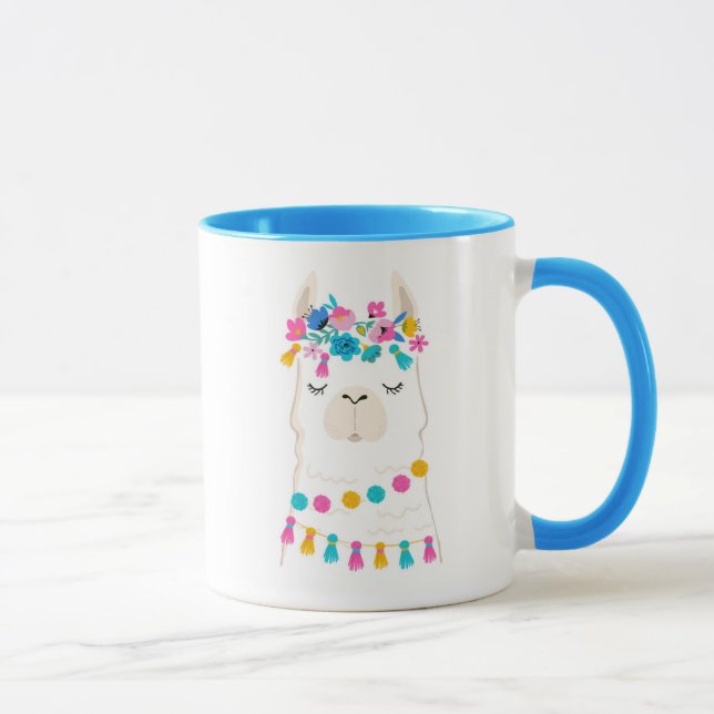 Cute Floral Llama Mug (Right)
