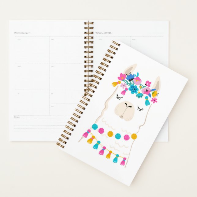 Cute Floral Llama Planner (Display)