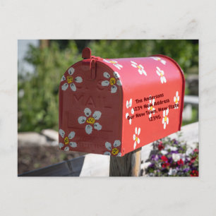 Cute Floral Mailbox We've Moved Change of Address Postcard