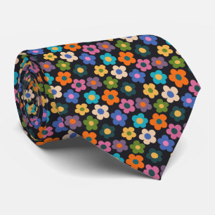 Cute Floral Meadow Pattern Neck Tie