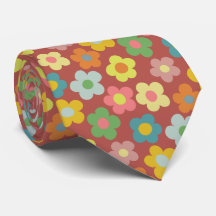 Cute Floral Meadow Pattern Neck Tie