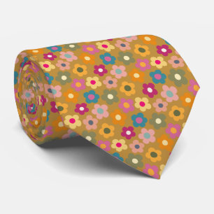 Cute Floral Meadow Pattern Neck Tie