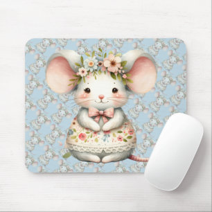Cute Floral Mouse Dress Flower Crown Mat