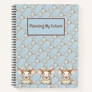 Cute Floral Mouse Dress Flower Crown Notebook