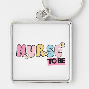 Cute Floral Nurse To Be Keychain