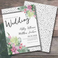Cute Floral Palm Tropical Wedding