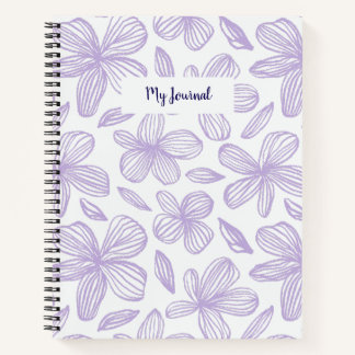 Cute Floral Pastel Purple Monogram Notebook