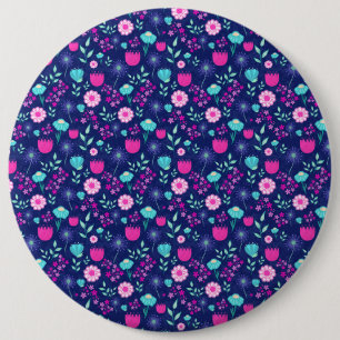 Cute floral pattern background 6 cm round badge