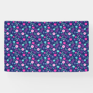 Cute floral pattern background banner