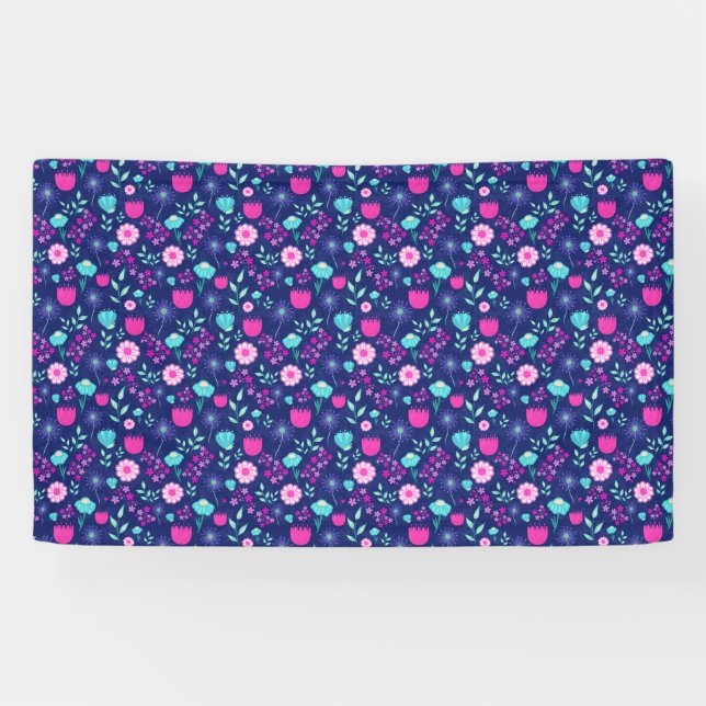 Cute floral pattern background banner (Horizontal)