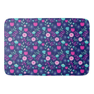 Cute floral pattern background bath mat