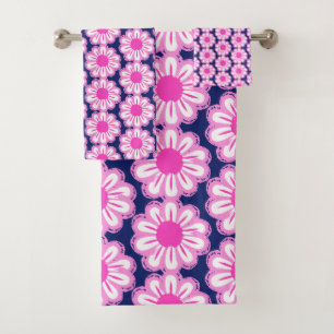 Cute floral pattern background bath towel set