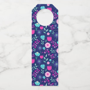 Cute floral pattern background bottle tag