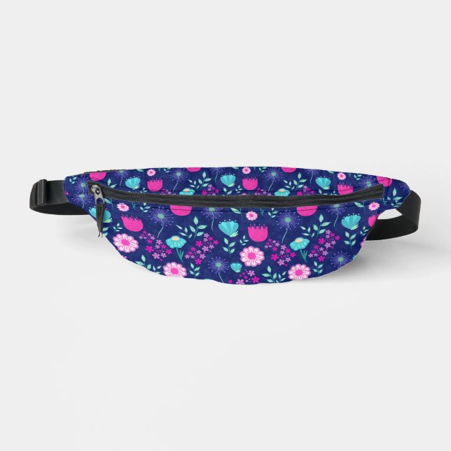 Cute floral pattern background bum bags (Front)