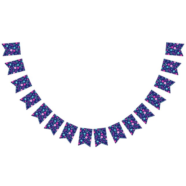 Cute floral pattern background bunting  (All)