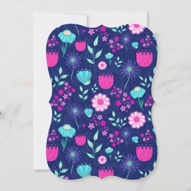 Cute floral pattern background card (Front)