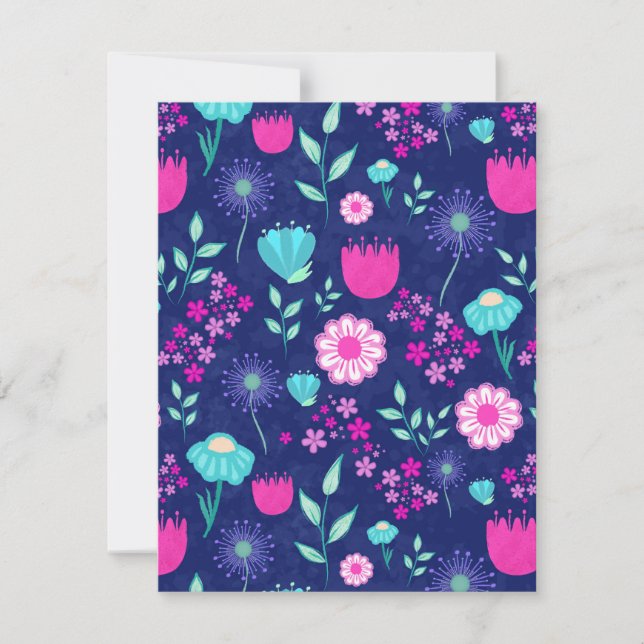 Cute floral pattern background card (Front)