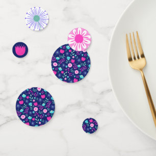 Cute floral pattern background confetti