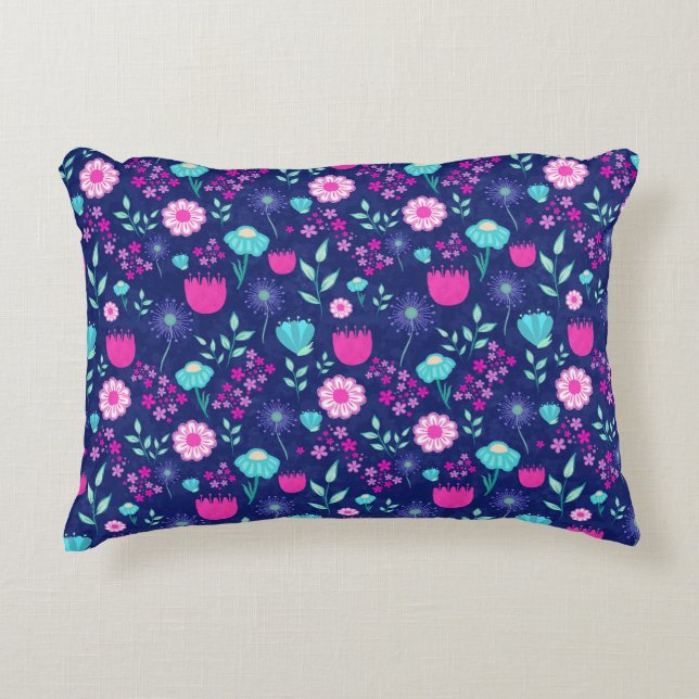 Cute floral pattern background decorative cushion (Front)