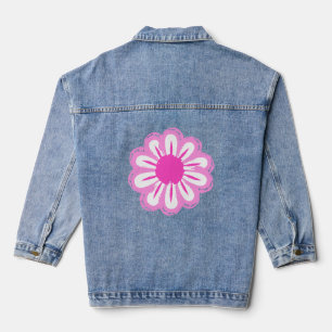 Cute floral pattern background denim jacket