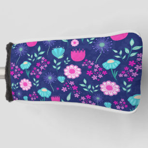 Cute floral pattern background golf head cover