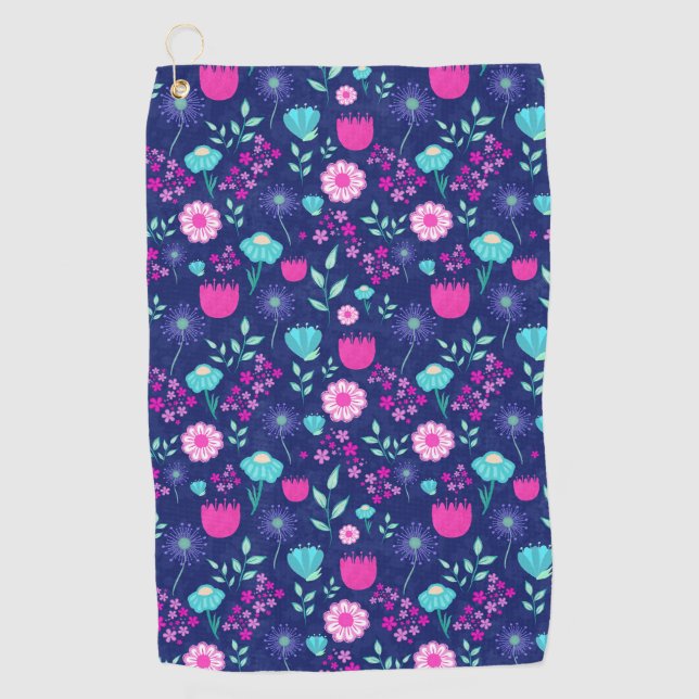 Cute floral pattern background golf towel (Front)
