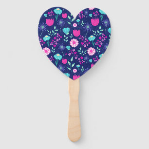 Cute floral pattern background hand fan