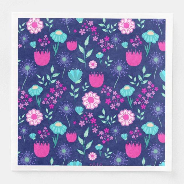 Cute floral pattern background napkin (Front)