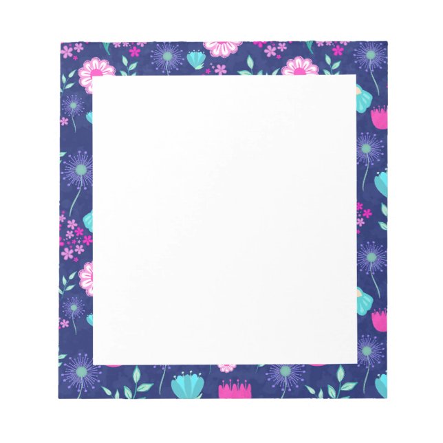 Cute floral pattern background notepad (Front)