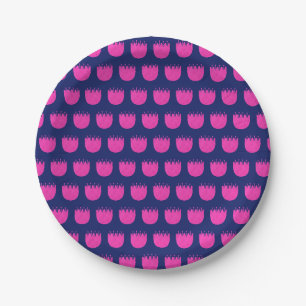 Cute floral pattern background paper plate