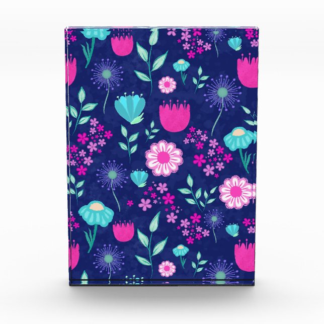 Cute floral pattern background photo block (Front)