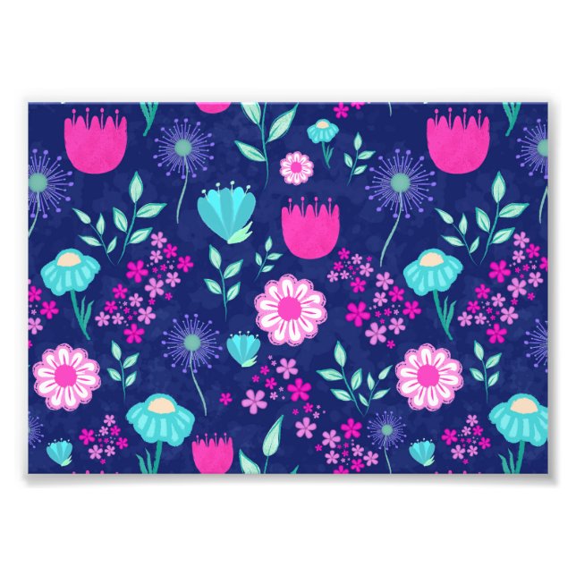 Cute floral pattern background photo print (Front)