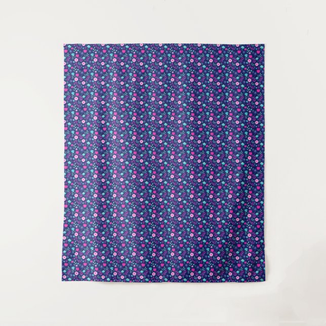 Cute floral pattern background tapestry (Front)